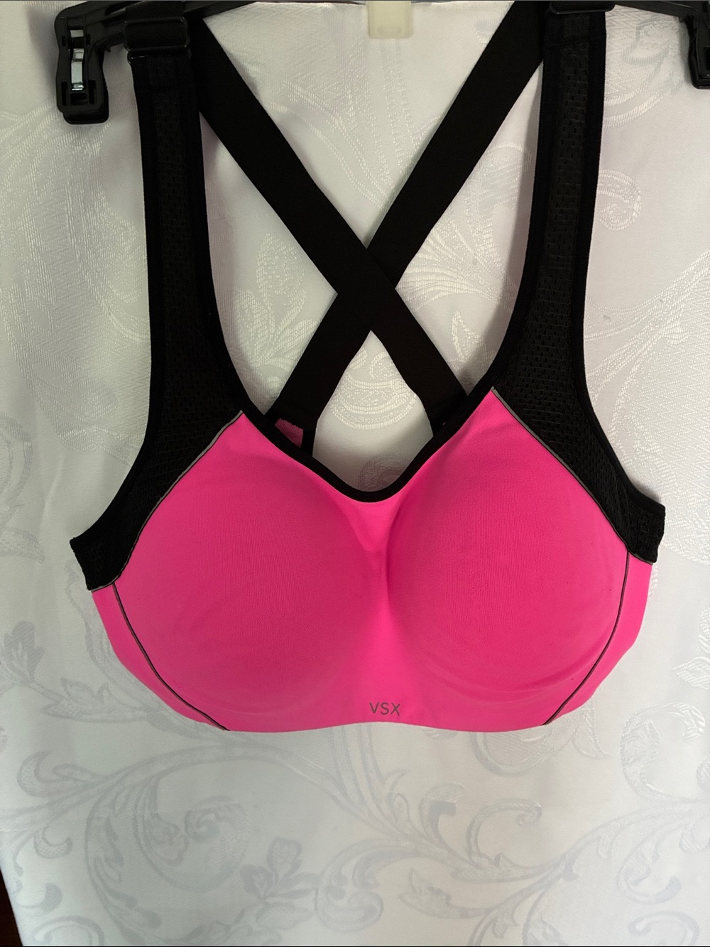 VSX High-Impact Sports Bra - Hot Pink with Black Straps